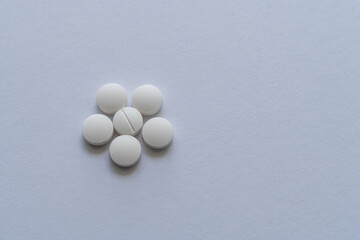 1. Realistic medical pills on white background. Healthcare and pharmaceutical industry concept. 