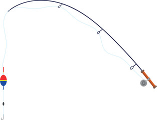 Fishing Rod with a Bobber and Hook