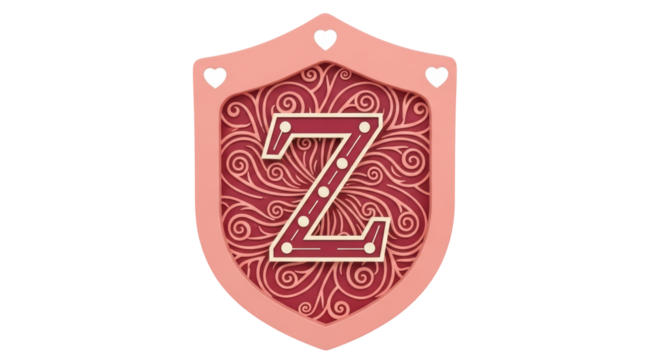 Isolated Letter Z Shield Design