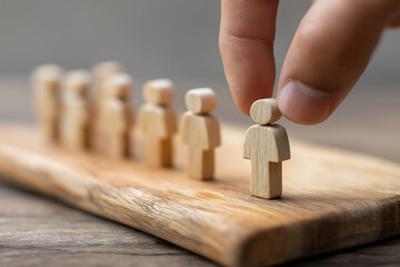 Hand holding a key man, a concept for selecting employees