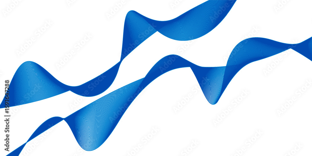 Poster abstract blue smooth wave on a white background. dynamic sound wave. design element. wave background