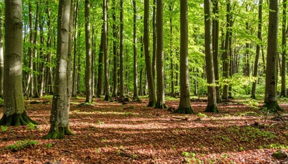 Sunlight filters through a dense forest (1)
