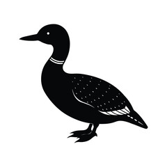 A loon bird silhouette vector illustration.