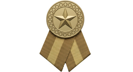 Isolated Award Medal with Ribbon