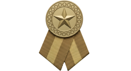 Isolated Award Medal with Ribbon
