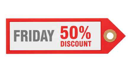 Isolated Red Friday 50% Discount Tag