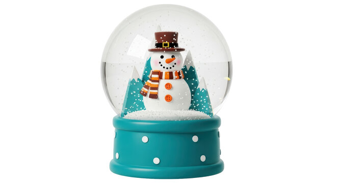 Isolated Snow Globe with Snowman