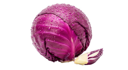 Isolated Red Cabbage Slices