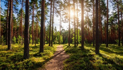 Obraz premium Sunny forest path