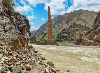 Jam, Afghanistan - one of the most mystical attractions in Afghanistan, the Minaret of Jam stands isolated in a remote and nearly inaccessible valley of the Shahrak District