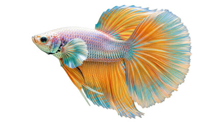 Isolated Betta Fish on White Background