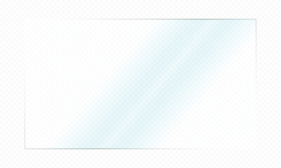 Transparent PNG glass plate. Screen reflection illustration on a transparent background
