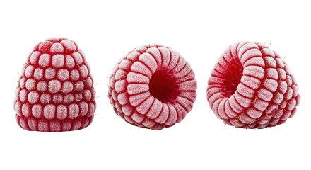 Isolated Raspberries on White Background
