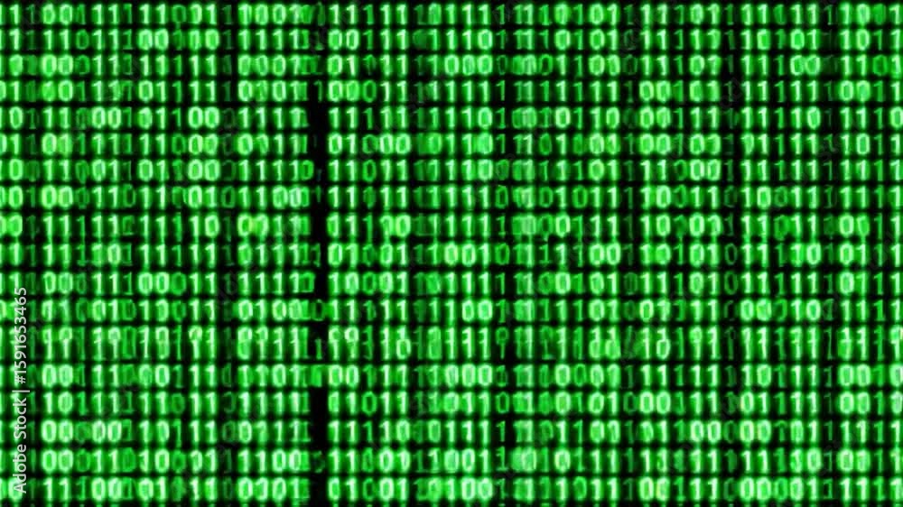 Poster green binary code matrix