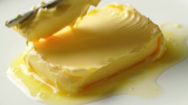 Melted butter on a plate
