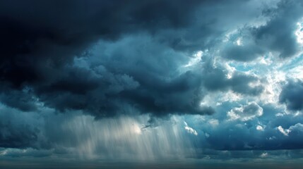 Fototapeta premium Dramatic storm clouds, rain streaks