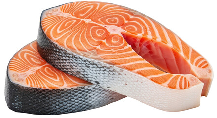 Isolated Two Salmon Steaks