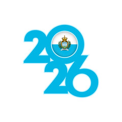 2026 banner with San Marino flag inside.