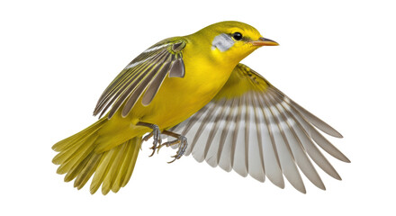 Isolated Yellow Warbler in Flight