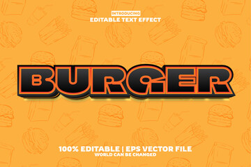Burger editable text effect in new modern trend style