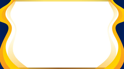 Elegant Gold and Blue Wavy Border Background