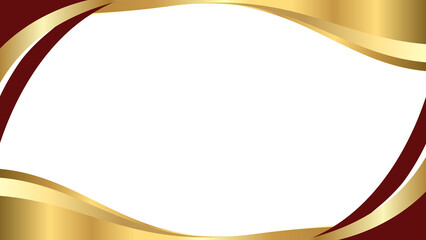 Elegant Wavy Gold and Maroon Frame Background
