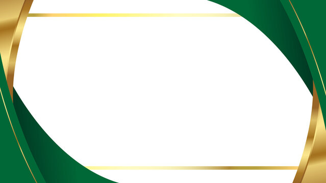 Elegant Green and Gold Curved Frame Background