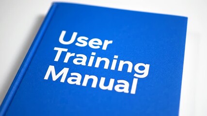 Blue cover of a user training manual