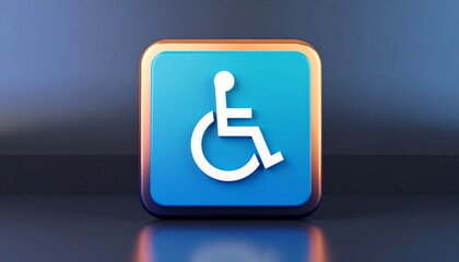 Accessibility Icon: A striking, digitally rendered icon of wheelchair accessibility set against a soft, gradient backdrop, designed to symbolize inclusivity and ease of access for all.