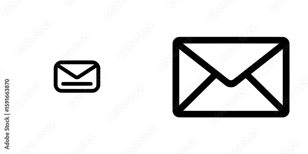 Poster line art icon of a message envelope for application and website use