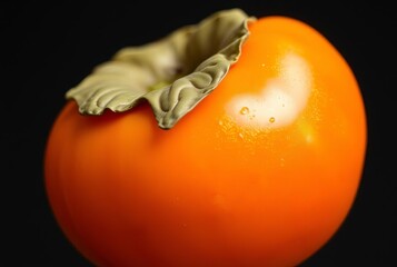Pearlescent Persimmon Shimmering green and orange perched on a r