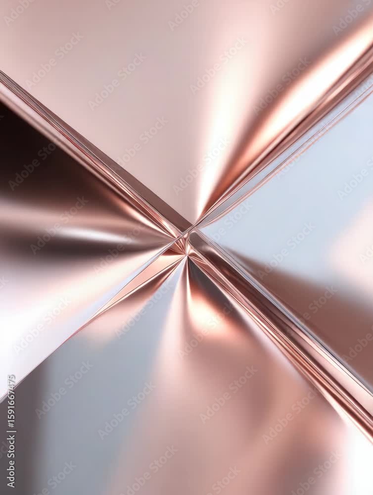 Aufkleber abstract metallic surface featuring shiny rose gold smooth reflective texture with elegant geometric
