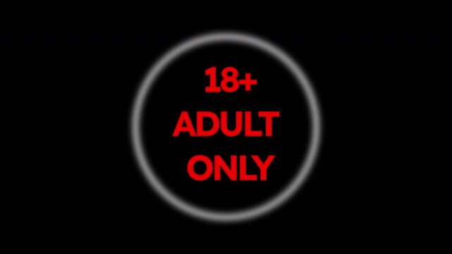 18+ Not Allowed Sign with white circle and red text, perfect for warning, restriction, or adult content prohibition symbol and design.