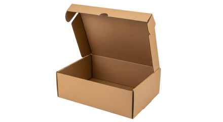 Isolated Open Cardboard Box