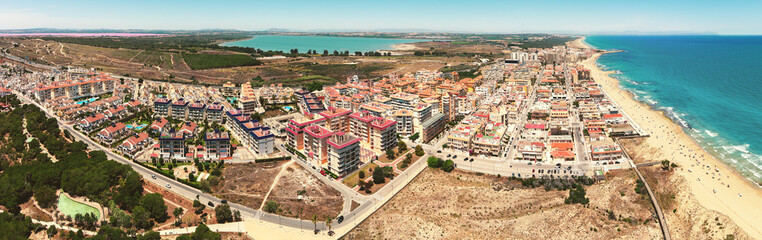 Cityscape of Torre La Mata in Torrevieja, Spain, Europe. Panoramic view from above of the city by...
