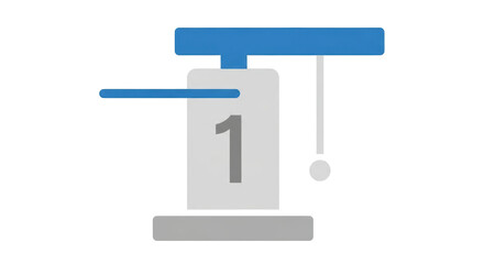 Isolated Blue and Gray Counter