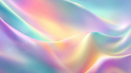 Abstract vibrant, flowing, iridescent fabric texture with pastel colors