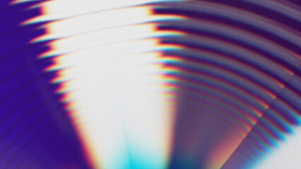 Colorful abstract texture with curved chromatic lines and soft grain. Digital light distortion art with a retro-futuristic mood and gradient spectrum.