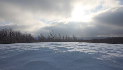 Winter Hope A single ray of sunlight breaking through the clouds