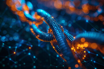 Digital blockchain network abstract background  