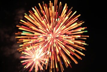 Abstract Fireworks Display Explosive bursts of colors and shapes