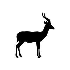 Gazelle silhouette vector flat illustration design.