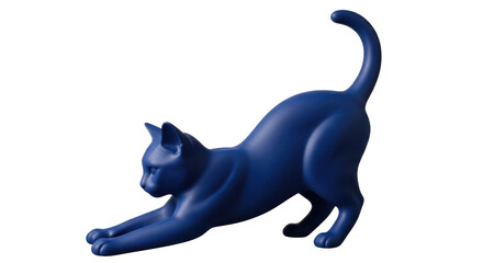 Isolated Blue Stretching Cat