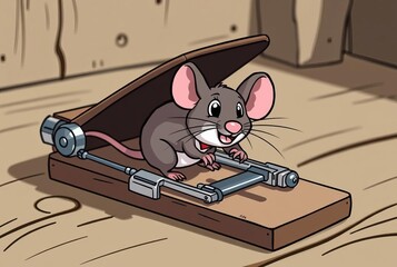 Cartoon Clasp A mousetrap that depicts the mouse in a cartoon st