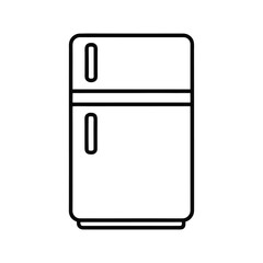 Simple outline drawing of a refrigerator isolated on white background