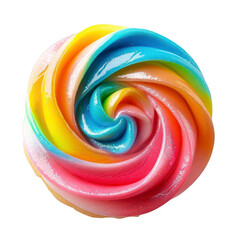 Colorful swirl lollipop close-up
