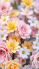 Blurry Floral Background With Dreamy Pastel Tones And Light Bokeh