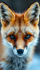 Close-Up Portrait Of Fox With Intense Eyes And Whiskers