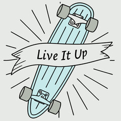 Back to school vector illustration sign with vintage label design