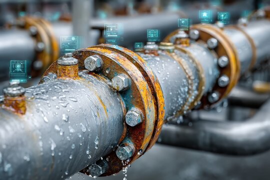 Smart Sensors Attached to Industrial Pipes for Real-Time Monitoring and Data Collection